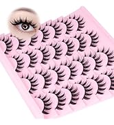 Yawamica Manga Lashes Wispy False Eyelashes Anime Lashes 14 Pairs Pack 8D Thick Eyelashes Spiky S...