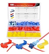Nilight 100PCS Quick Splice Solderless Wire and T-Tap Electrical Connectors 22-18 18-14 12-10 AWG...