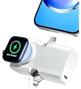 Portable Charger for iPhone Apple Watch, 20W Mini Fast Charging Power Bank USB C Foldable, 5000mA...