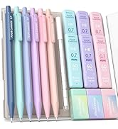 Four Candies Mechanical Pencils 0.7mm, with HB &amp; 2B Lead Refills 0.7, Pastel Eraser Set &amp; Eraser ...