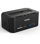 Unitek Tool Free USB 3.0 to SATA External Hard Drive Docking Station with 2-Port Hub and Card Rea...
