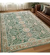 Goideal Washable Rug 5x7, Vintage Area Rugs Non Slip, Indoor Low Pile Carpet with Rubber Backing ...