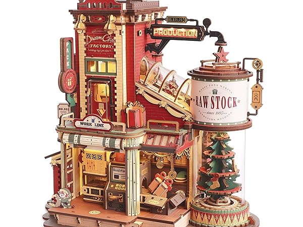 ROKR Coffee Factory Music Box, 3D Puzzle with LED Nightlight for Adults