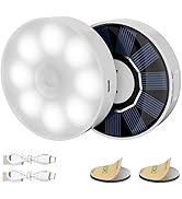 Electight 2 Pack Motion Sensor Light Indoor [Solar &amp; USB Rechargeable], 8 LEDs Night Light, 3 Lig...