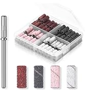 Makartt Nail Drill Bits Sanding Bands for Nail Drill, 100Pcs 4 Color Coarse Fine 80/120/180/240 G...