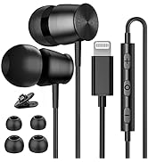Lightning Headphones for iPhone 13 14 12 Pro Max MFi Certified Lightning Earbuds with Mic Noise I...