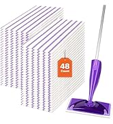 HOMEXCEL Microfiber Floor Mop Pads 48 Count Compatible with Swiffer WetJet for Wet &amp; Dry Use, Dis...