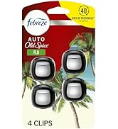 Febreze Car Air Freshener Vent Clip Old Spice Fiji Scent, 07 oz. Car Vent Clip, Pack of 4