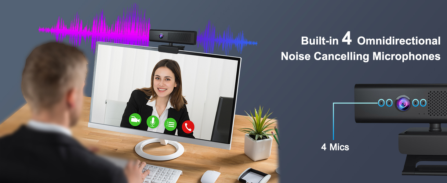  computer camera with mic and speaker for laptop