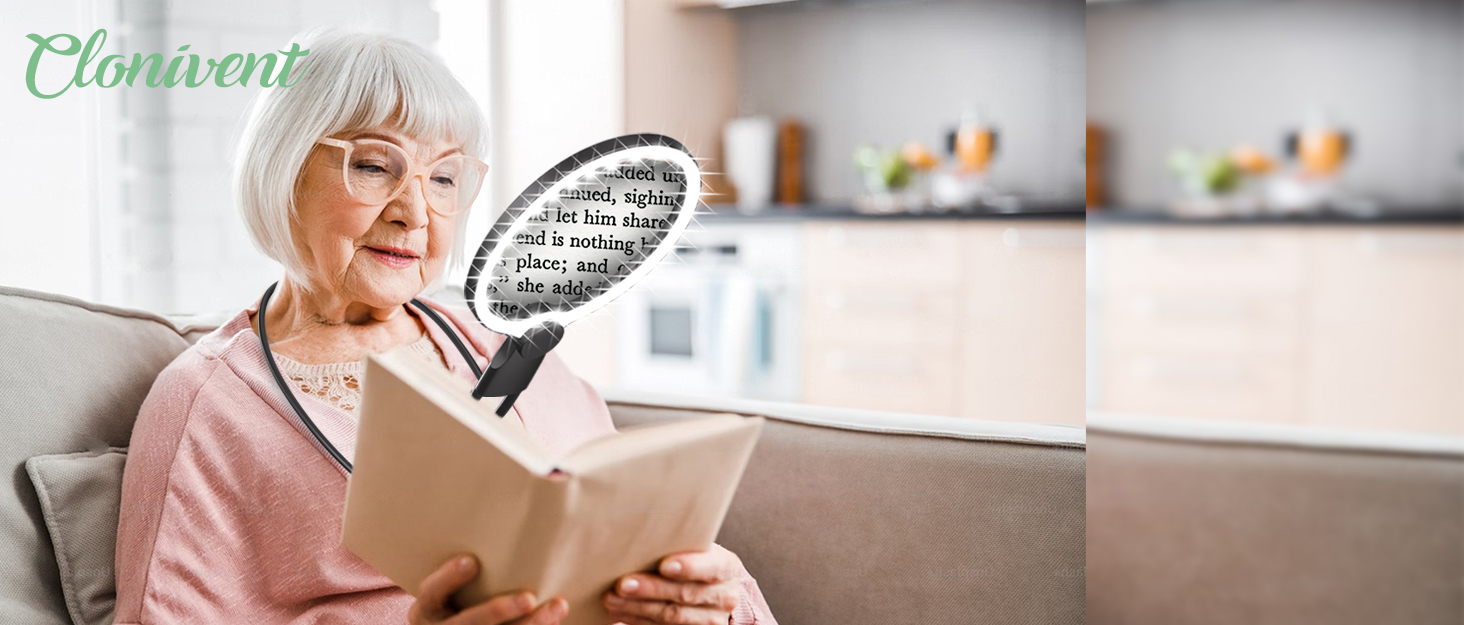 Hands-Free Magnifying Glass with Light