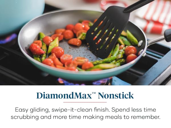Farberware nonstick easy to clean, cooking veggies