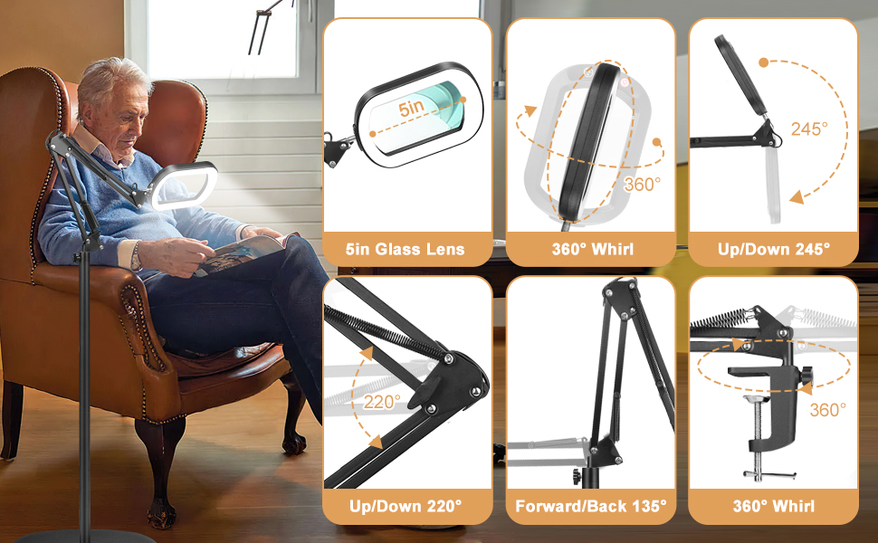 Magnifying floor light