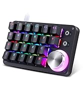 Koolertron One Handed Gaming Keyboard,24 Keys Macro Mechanical Keypads, RGB LED Backlit Portable ...