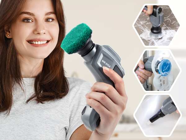 MR.SIGA Electric Spin Scrubber, Cordless Spin Scrubber