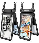 Niveaya Double Space Waterproof Phone Pouch (2-Pack) - IPX8 Phone Case Dry Bag for Beach, Kayak, ...