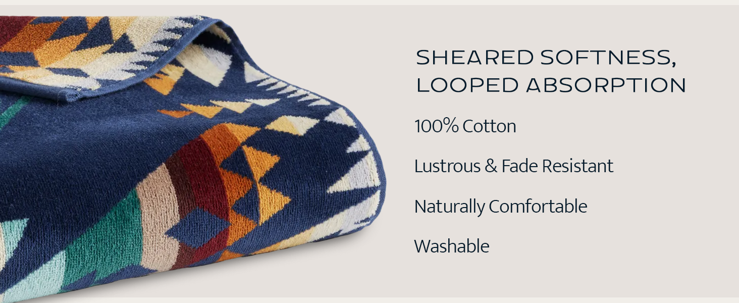 Pendleton Oversized Jacquard Spa Towel, cotton, fade resistant, washable, comfortable