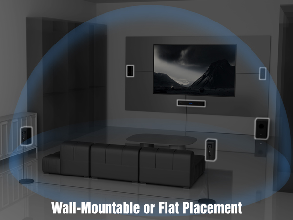 True 5.1ch with Flexible Speaker Layout-Mounted soundbar