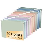 SUNEE Hanging File Folders, 50 Pack Letter Size Hanging File folders with 1/5-cut Tabs, Stay Orga...
