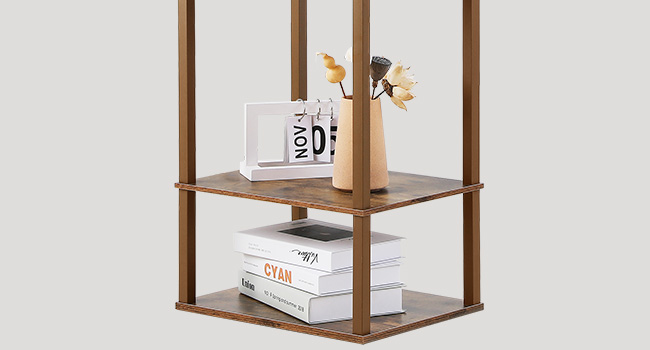 floor lamp with shelves