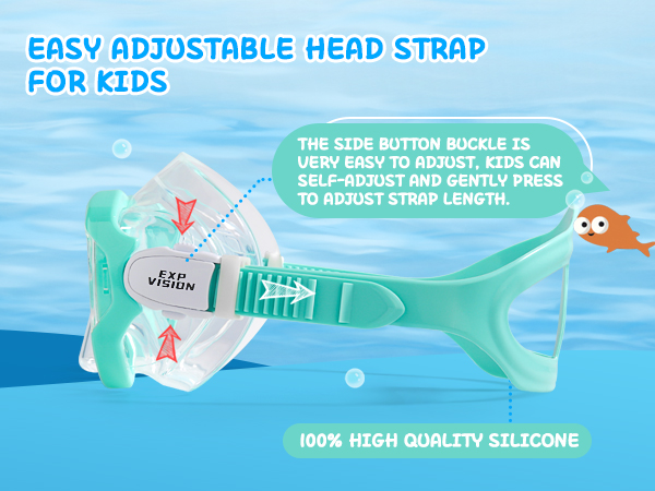 Kids Swim Goggles Snorkel Diving Mask Anti-Fog swim mask goggles with noes cover for kids(5-15)