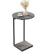 WOHOMO Sides Table for Living Room, Small End Table for Small Space, 25.6" C Shaped Tall Slide Un...