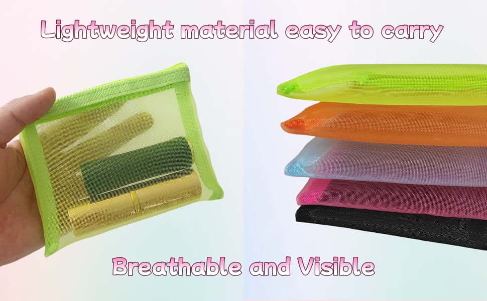 Small Mesh Zipper Pouch Bags for Purse