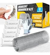 X-CUIRASS [Upgraded] Rodent Barrier Kit, 8in x 5FT Galvanized Wire Mesh, 5 PCS Repair Sealing Cla...