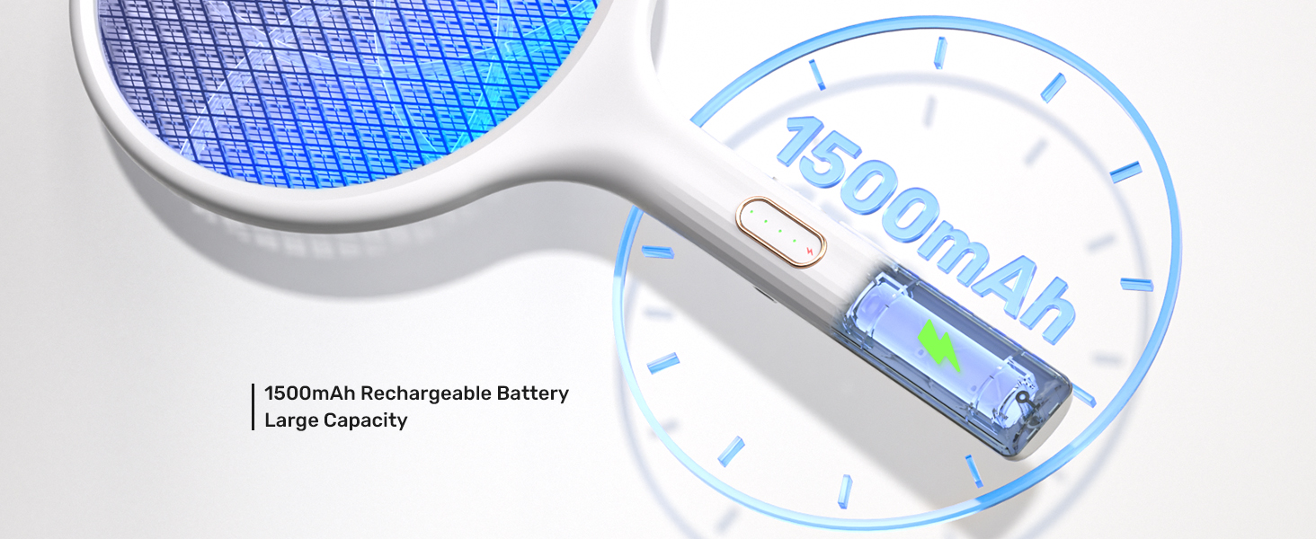 Electric Fly Swatter 4000V Bug Zapper Racket Dual Modes Mosquito Killer