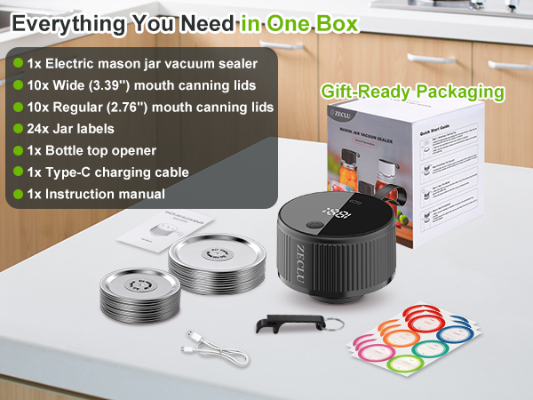 Electric Mason Jar Vacuum Sealer Kit