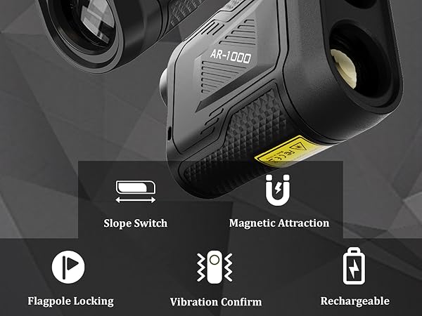 Slope switch, flag lock, magnetic mount—all-in-one precision for golf.