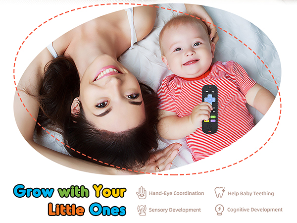 Silicone Remote Control Baby Teether Bath Toys for 3 6 9 Months Newborn Infant Boy Girl Autism