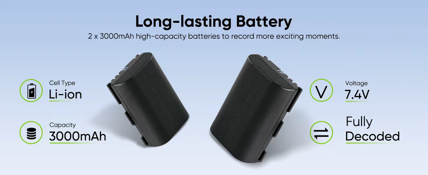 LP-E6 high capacity replacement battery