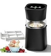 Ice Cream Maker Machine with Pre-Freeze Bowl, Rechargeable Homemade Ice Cream Maker, 20/30 Min El...