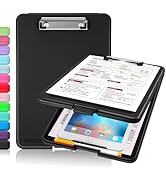 Sooez Clipboard with Storage, Plastic Storage Clipboard with Low Profile Clip, Heavy Duty Nursing...