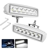 RVZONE Waterproof Led Boat Lights, 18W LED Spreader Lights 1200LM 120°Flood Light, 6.3in Deck Doc...
