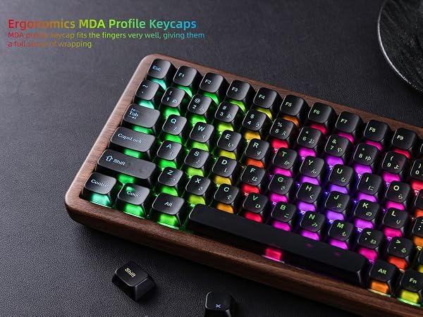 Womier Frosted Jelly Keycaps, Clear Shine Through Keycaps Mechanical Keyboard Caps