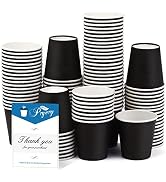Prgery 100 Pack 3oz Black Paper Cups,Mouthwash Cups, Disposable Bathroom Cups,Small Paper Cups 3o...