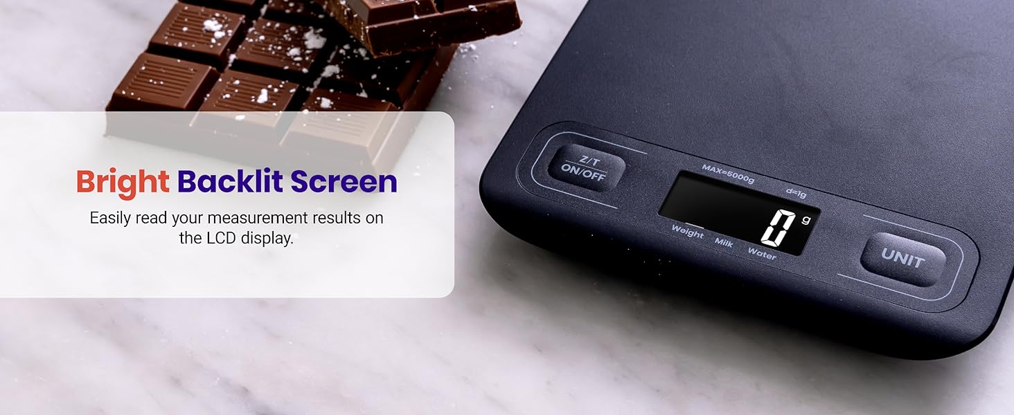 Bright LCD screen makes it easy to read.