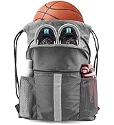 BeeGreen Drawstring Backpack Bag with Shoe Compartment X-Large Gym Sports String Cinch Backpack