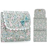 JINSI Foldable Floral Period Bag, Sanitary Pad &amp; Tampon Organizer | Dual pockets, washable cotton...