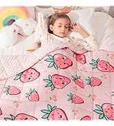 Uttermara Weighted Blanket 3lbs, Cozy Minky Weighted Blankets with Cartoon Patterns, Reversible W...
