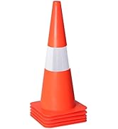 [5 Pack] 18 inch Traffic Cones with Reflective Strip, Safety Road Parking Cones,Agility Field Mar...