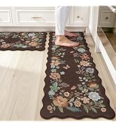 Collive Kitchen Mats Cushioned Anti Fatigue, Scalloped Waterproof Padded Kitchen Floor Mat Non Sl...