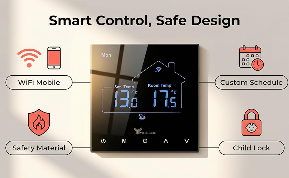 WiFi Smart Thermostat for Radiant Floor Heating