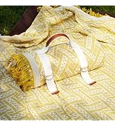 2 in 1 Extra Large Outdoor Picnic Blanket Camping Mat Lightweight Oversized Giant Turkish Boho Be...