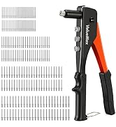 ValueMax 4-in-1 Hand Riveter/Rivet Gun, Pop Rivet Tool Kit with 200 Rivets - 3/32-inch, 1/8-inch,...