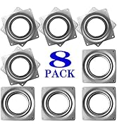 8Pack Lazy Susan Hardware, 4INCH Square Rotating Bearing Plate, 300lbs Capacity Lazy Susan Turnta...