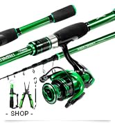 Ghosthorn Fishing Rod and Reel Combo Graphite Telescoping Fishing Pole Collapsible Portable Trave...