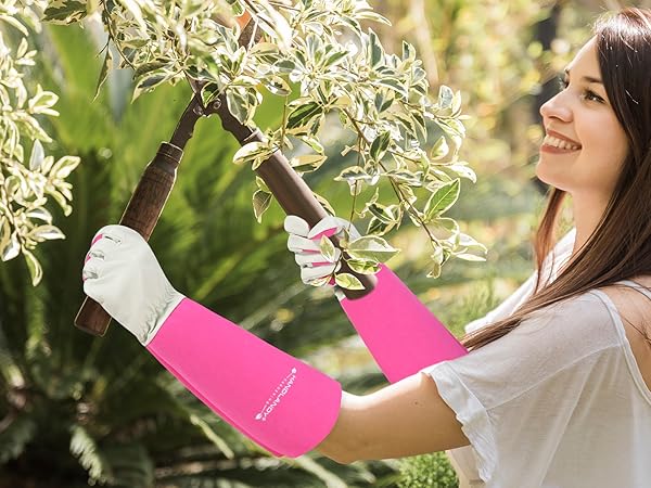 Rose Pruning Gardening Gloves for Men &amp;amp;Women, Thornproof Long Gauntlet Gloves, Pigskin Leather