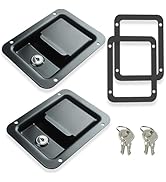 2 Pack Stainless Steel Toolbox Latch Locks with Keys – 5.5" x 4.25" Flush Mount Paddle Handle for...
